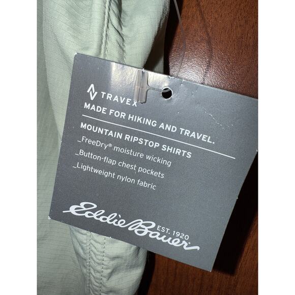 Eddie Bauer Travex moisture wicking performance shirt NWT Sage Green Size Large - Picture 10 of 11